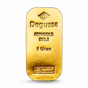 1 oz Degussa Goldbarren - historisches Design (gegossen)