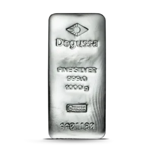 1000 g Degussa Silberbarren (gegossen)